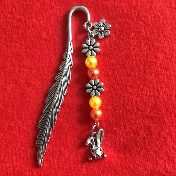 NWT, Handmade by A Charmed Life. Silver Feather Bookmark - Picture 2 of 7